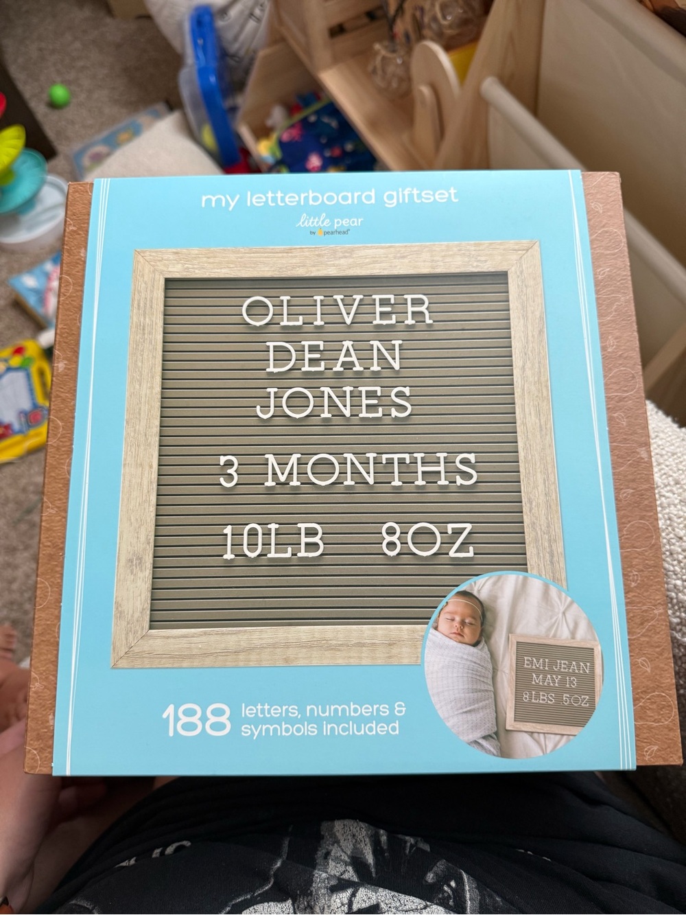 Gray Letterboard Gift Set with White Letters